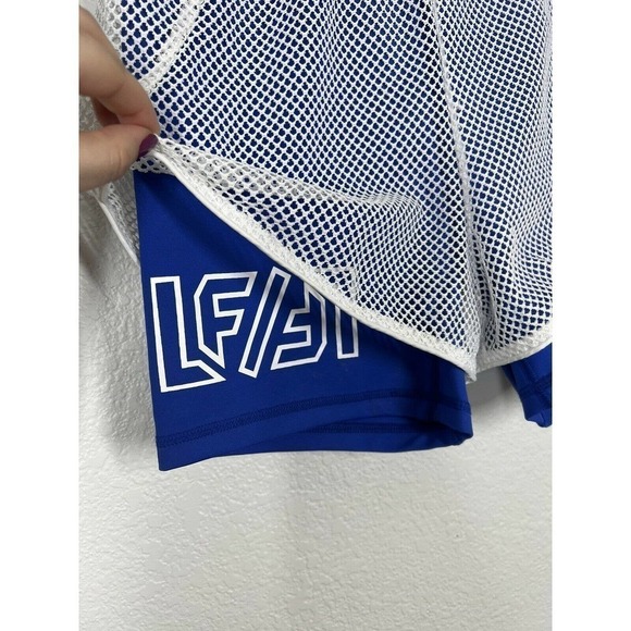 LF The Brand Mesh Fishnet Layered Shorts - Picture 2 of 5